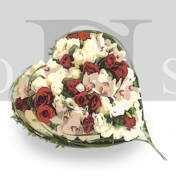 Cœur de fleurs pour le deuil