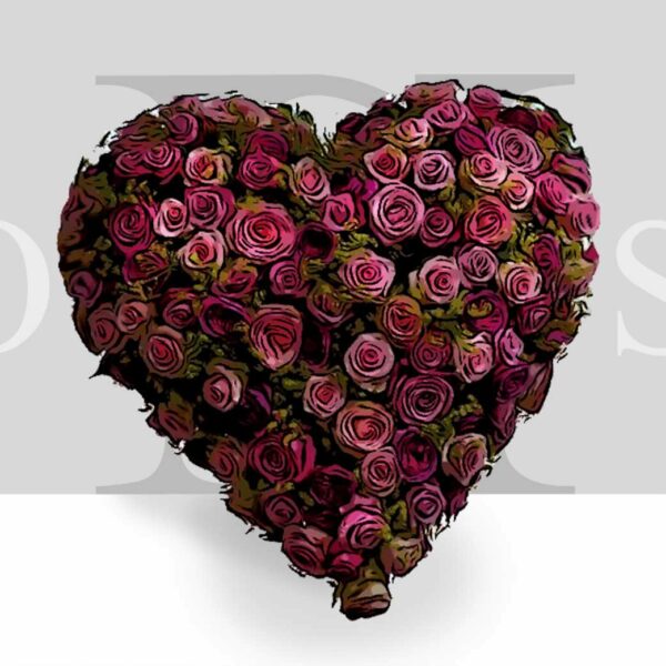 Cœur funéraire rose